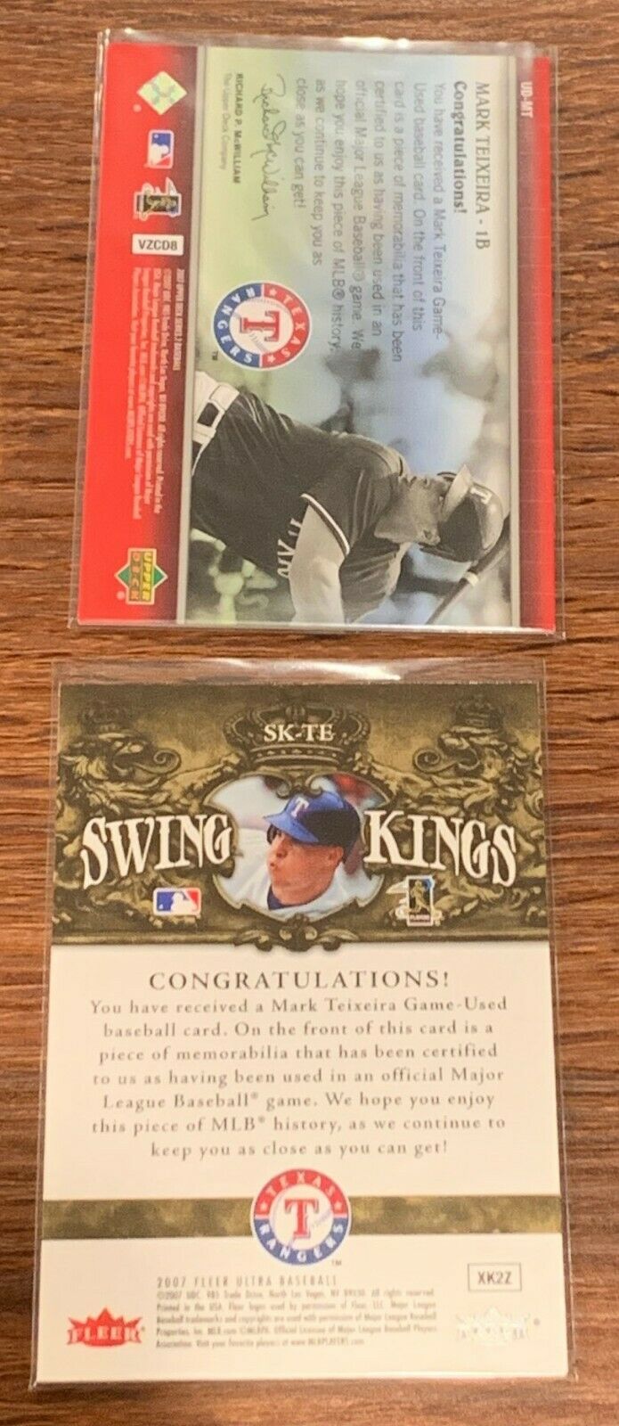 Mark Teixeira Bat and Jersey Relic 9 Card Lot Topps, Bowman, Fleer, Upper Deck