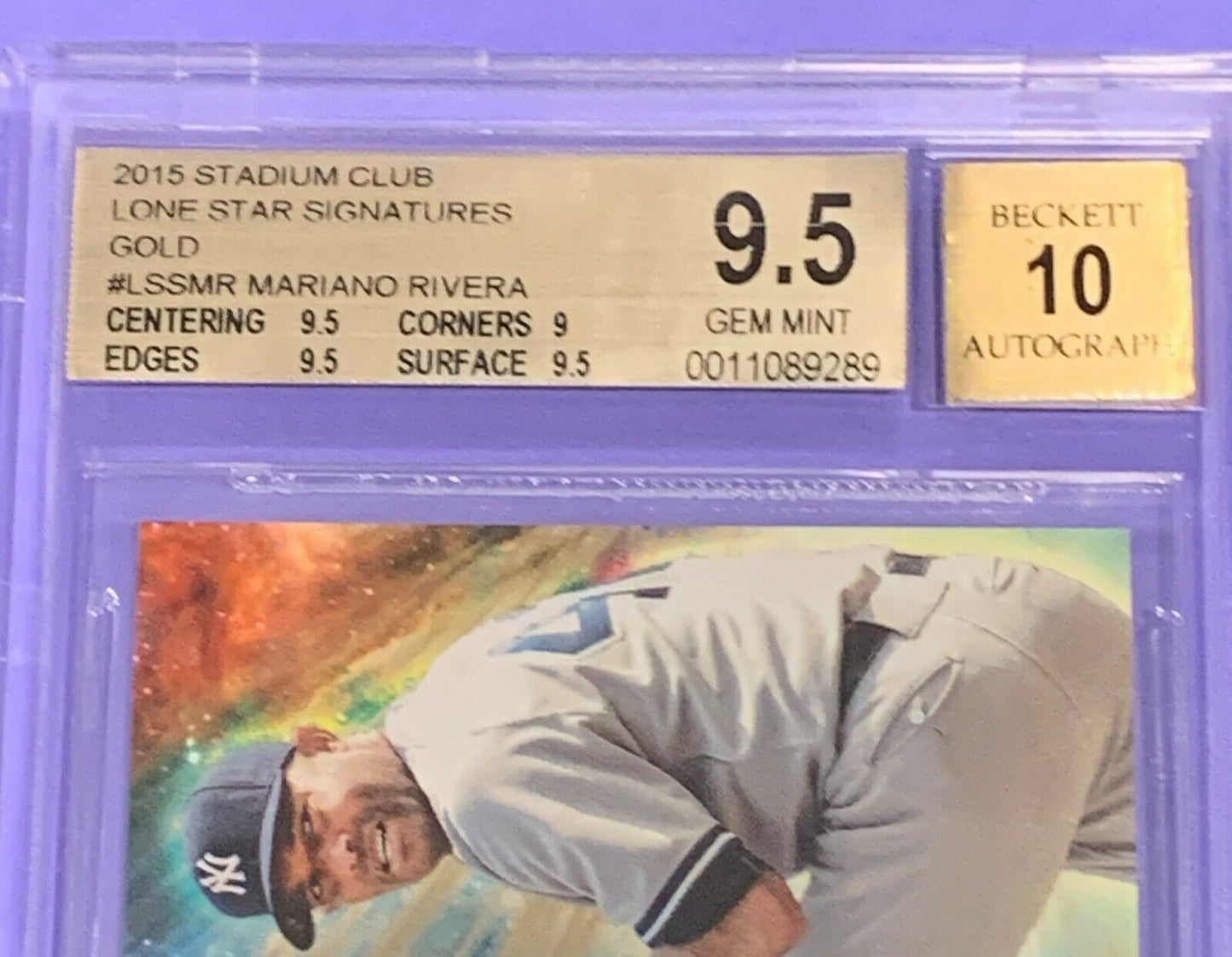Mariano Rivera 2015 Topps Stadium Club Lone Star auto #LSS-MR Graded 9.5 3/10