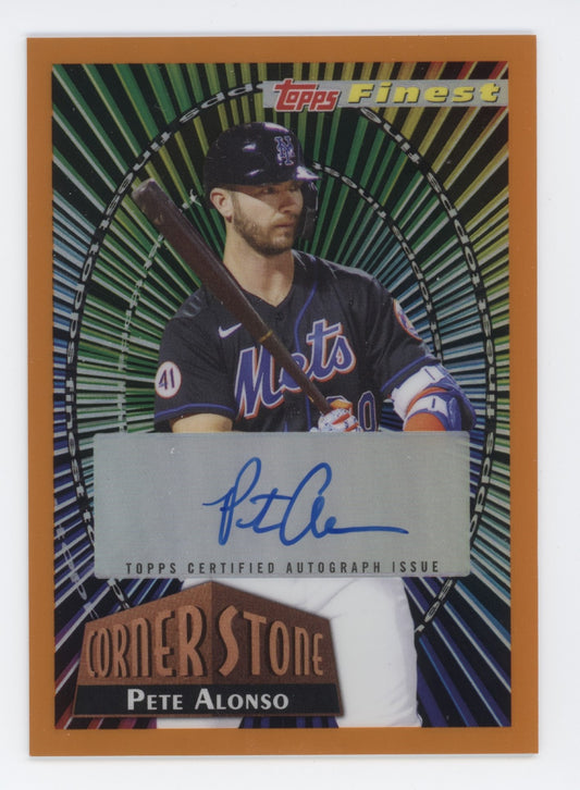 Pete Alonso 2022 Topps Finest Autograph Baseball Card Numbered 2/25 Orange Refractor