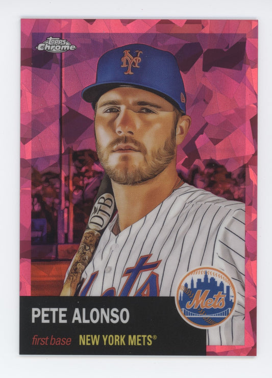 Pete Alonso 2022 Topps Chrome Platinum Anniversary Toile Fuchsia 53/100 Mets