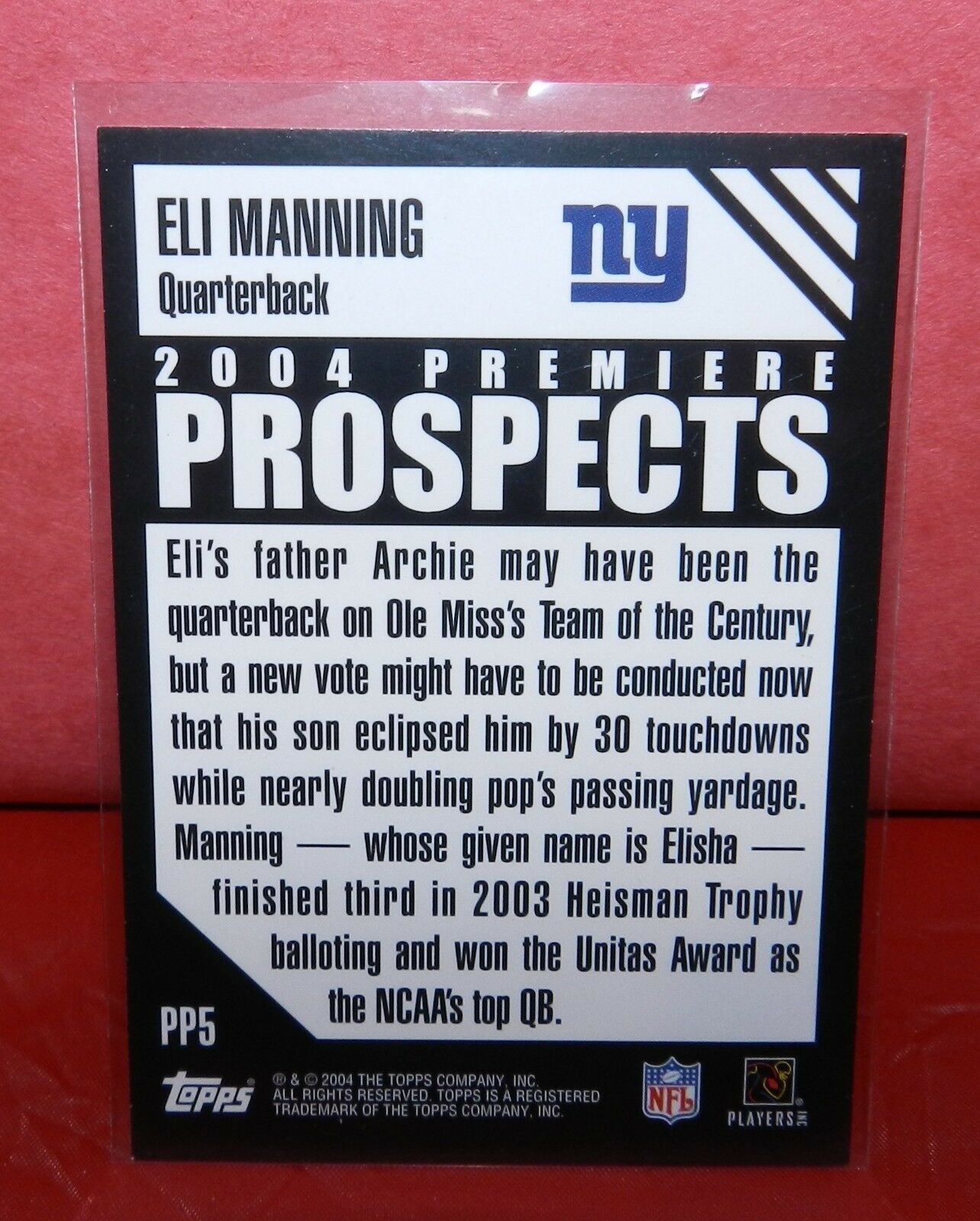 Eli Manning 2004 Topps Premiere Prospects #PP5 - rookie