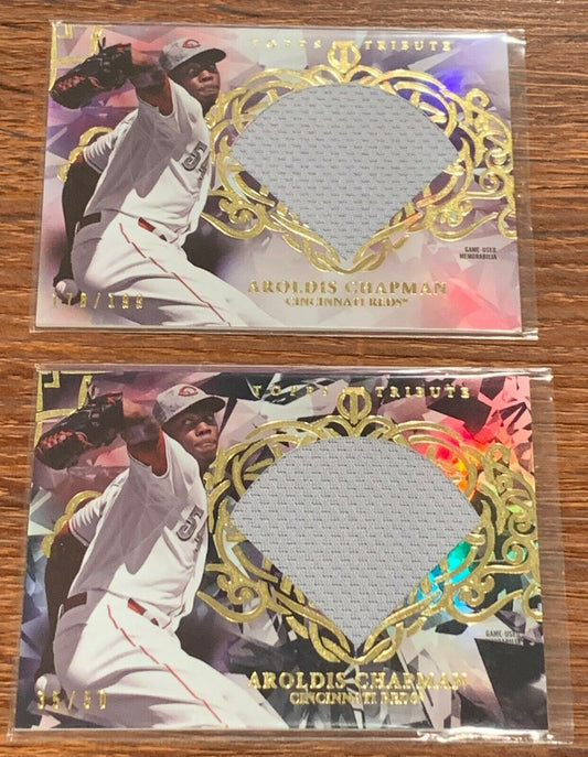 Aroldis Chapman Topps and Bowman 7 card lot with rookies and relics