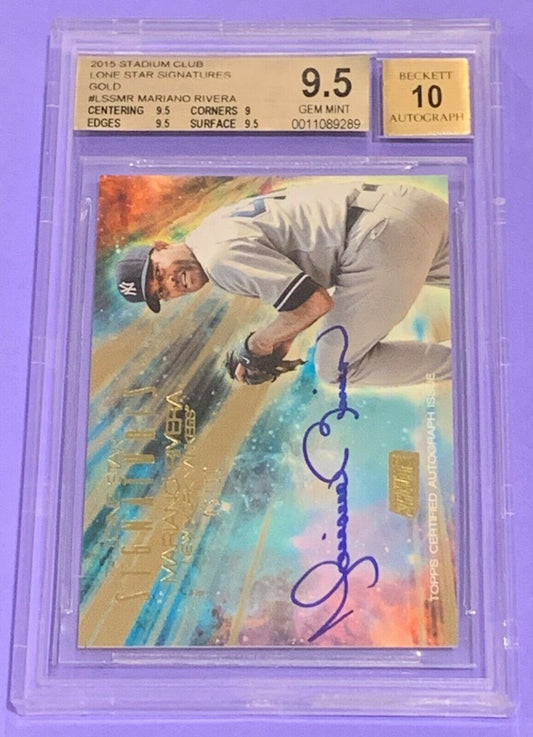 Mariano Rivera 2015 Topps Stadium Club Lone Star auto #LSS-MR Graded 9.5 3/10